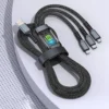 Transparent Luminous 3-in-1 Super Fast Charging Cable - 1.2M - Image 4