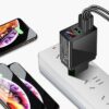 Mobile phone charging socket with digital display - Black - Image 9
