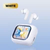 No Latency Wireless Bluetooth Headphones with Multifunctional Display - White - Image 3