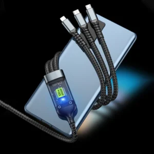 Transparent Luminous 3-in-1 Super Fast Charging Cable - 1.2M