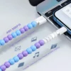 2-In-1 USB To Type-C ＆ Lighting Beaded Charger Cord - Colorful - Image 6