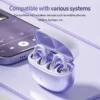 Lightweight Open Ear Clip Bluetooth Headphones - Purple - Image 3