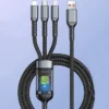 Transparent Luminous 3-in-1 Super Fast Charging Cable - 1.2M - Image 2