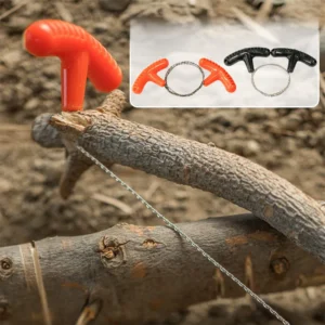 Portable Steel Wire Saw for Outdoor Survival - Black