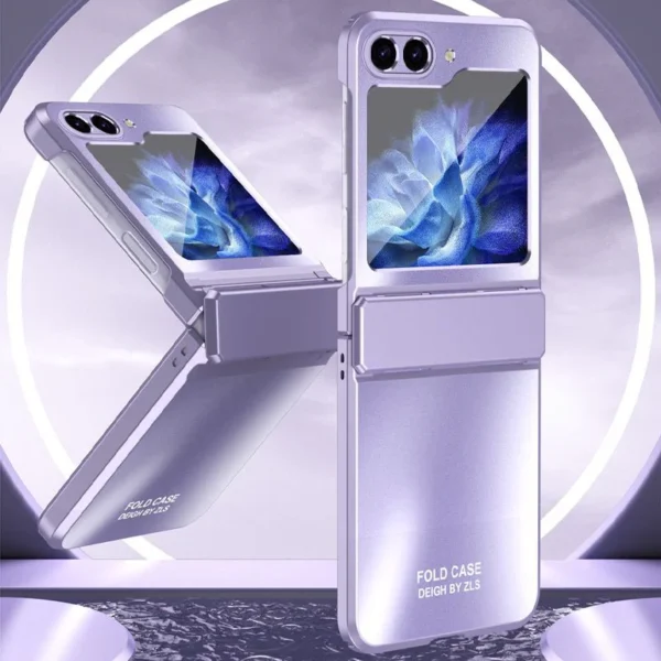 Frosted Electroplating Folding Phone Case - Purple