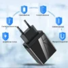 Mobile phone charging socket with digital display - Black - Image 8
